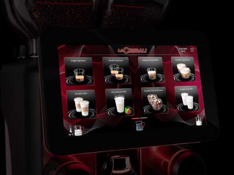 The LaCimbali Supera features a 13-inch touchscreen.