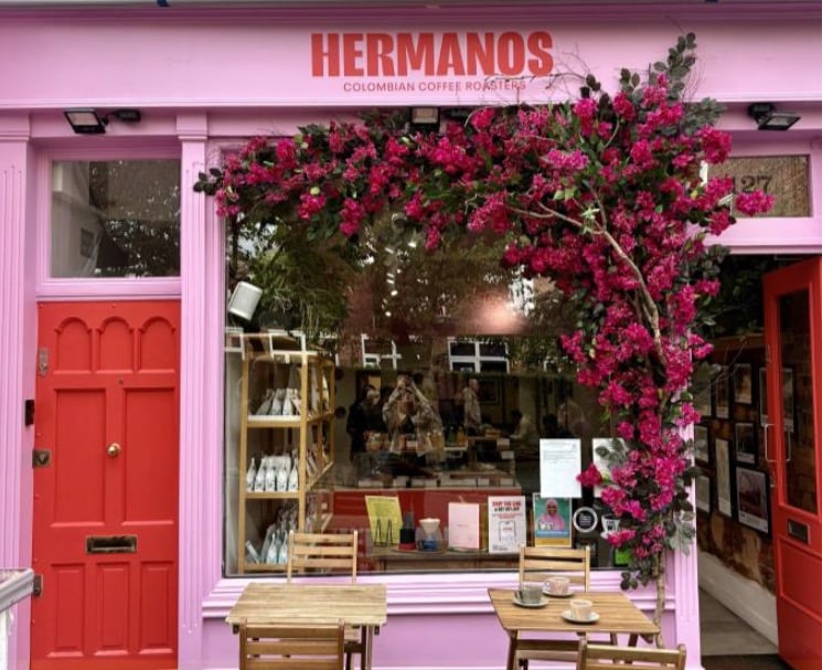 Hermanos Colombian Coffee Roasters has grown to 10 locations across London. Image: Hermanos Colombian Coffee Roasters.