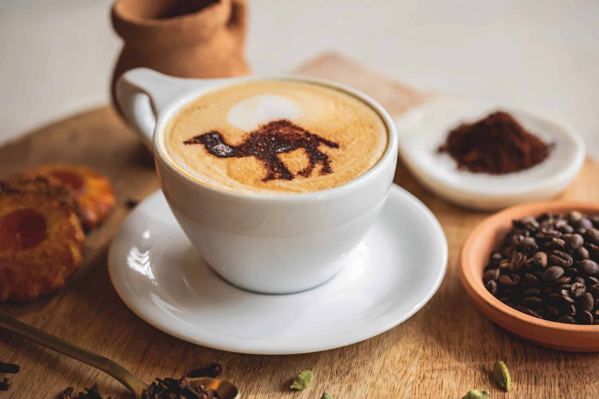 The coffeehouse serves modern café favourites alongside traditional Yemeni fare.